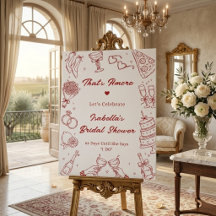 That's Amore Italian Red White Bridal Shower Sign