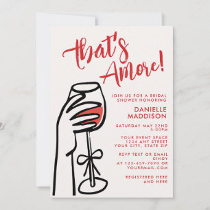 That's Amore Italian Red Wine Bridal Shower Invitation