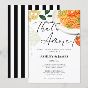 That's Amore Italian Rehearsal Dinner Casual Pasta Invitation