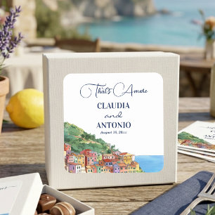 That's Amore Italian Riviera Wedding Square Sticker