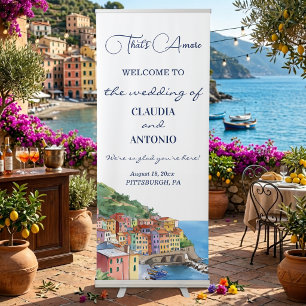 That's Amore Italian Riviera Wedding Welcome Retractable Banner