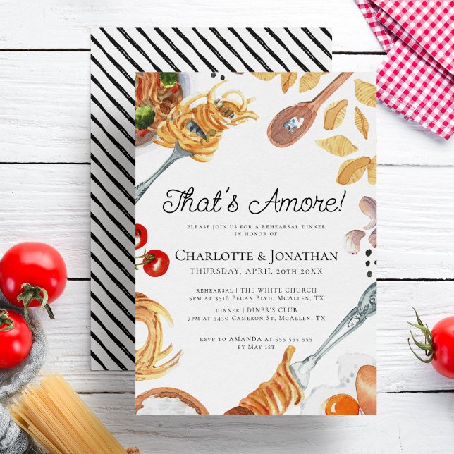That's Amore Italian Script Rehearsal Dinner Invitation (Creator Uploaded)
