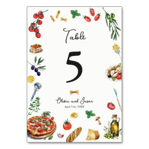 That's Amore Italian Table Number personalised