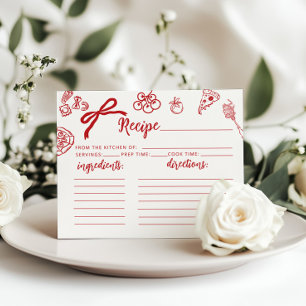 Thats Amore Italian theme Bridal Recipe card
