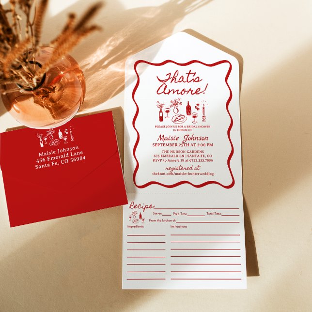 That's Amore Italian Theme Bridal Shower All In One Invitation (Creator Uploaded)