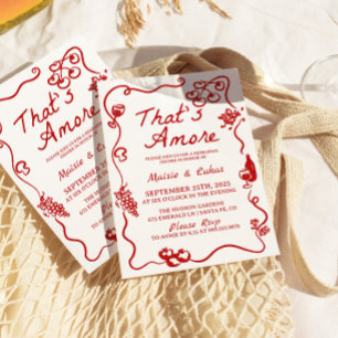 That's Amore Italian Theme Rehearsal Dinner Invitation