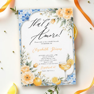 Thats Amore Italian Themed Floral Bridal Shower  Invitation