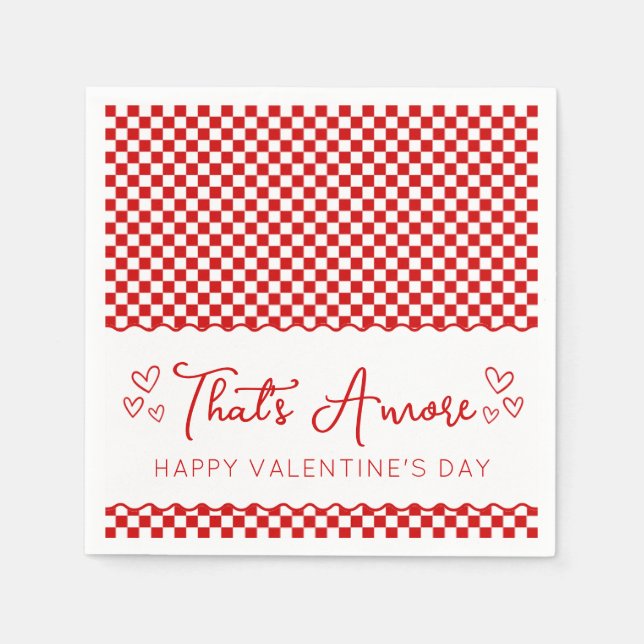That's Amore! Italian Themed Happy Valentine's Day Napkin (Front)