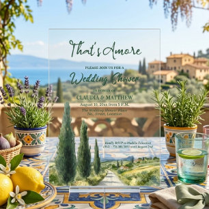 That's Amore Italian View Wedding Shower Acrylic Invitations
