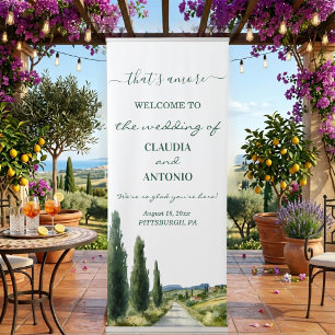 That's Amore Italian View Wedding Welcome Retractable Banner