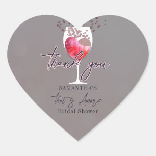 Thats Amore Italian Vino Before Vows Bridal Shower Heart Sticker
