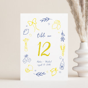 That's Amore Italian Wedding 5x7 Table Number Card