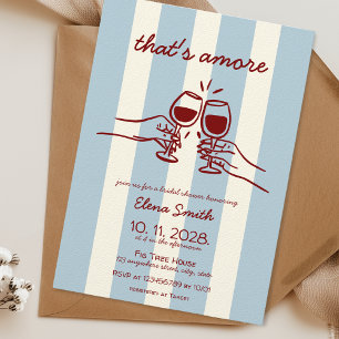 That's amore Italian Wine Bridal Shower Hand drawn Invitation