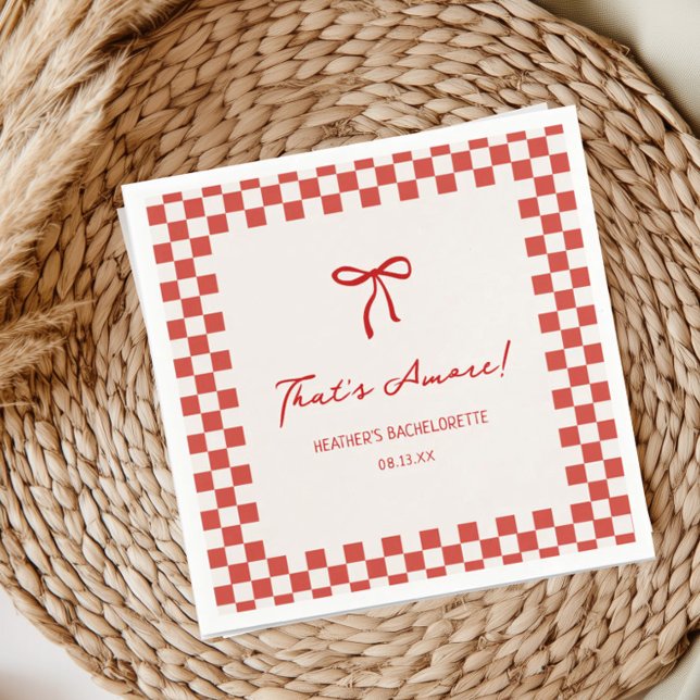 That's Amore Italy Bachelorette Party Napkin (Creator Uploaded)
