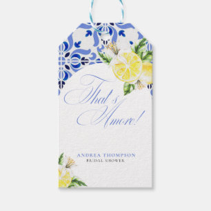 That's Amore Lemon Italian Blue Tile Bridal Shower Gift Tags