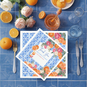 Thats amore mediterranean blue tiles bridal shower napkin