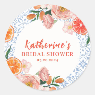 Thats amore mediterranean citrus Bridal shower Classic Round Sticker