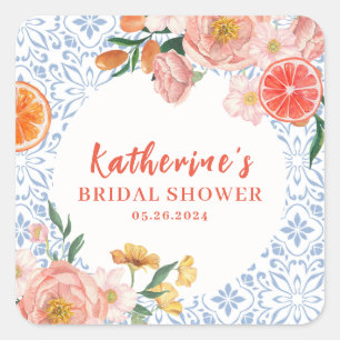 Thats amore mediterranean citrus Bridal shower  Square Sticker