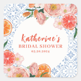 Thats amore mediterranean citrus Bridal shower Square Sticker