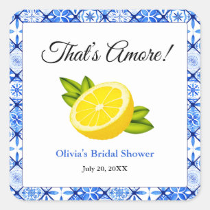 That's Amore   Mediterranean Lemon Bridal Shower Square Sticker