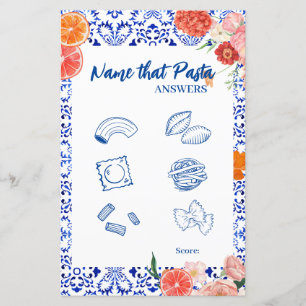 Thats amore Name that pasta bridal shower game