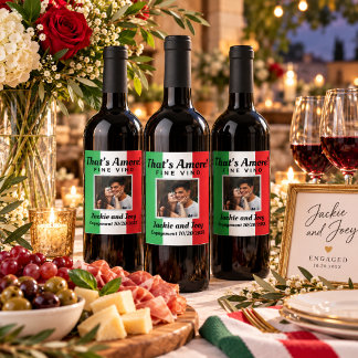 That's Amore! Personalised Photo Italian Flag Wine Label
