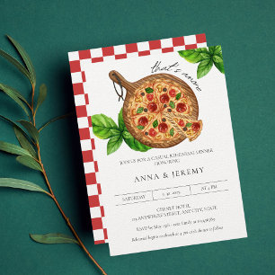 That's amore Pizza Casual Italian Rehearsal Dinner Invitation