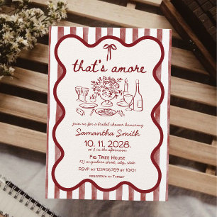 That's amore Pizza Dinner Bridal Shower Hand drawn Invitation