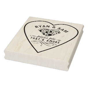 That's Amore Pizza for Couples Engagement Rubber Stamp