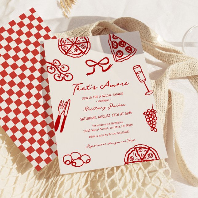 That's Amore Pizza Italian Bridal Shower Invitation (Creator Uploaded)