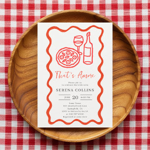 Thats Amore Pizza Wine Bridal Shower Invitation