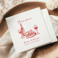 That's Amore Pizza Wine Sketch  Rehearsal Dinner