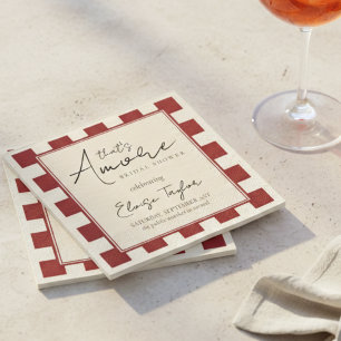 That's Amore Red Checkered Bridal Shower  Napkin
