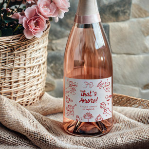 That's Amore! Red Italian Engagement Sparkling Wine Label