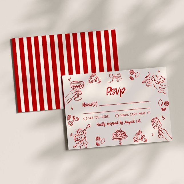 That's Amore! Red Italian RSVP Enclosure Card (Creator Uploaded)
