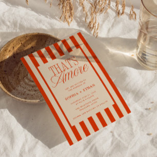 That's Amore Red Stripes Wedding Invitation