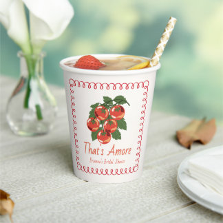That's Amore Red Tomato Italian Bridal Shower Paper Cups