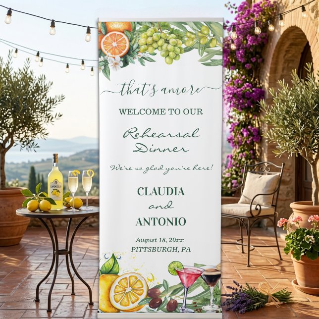 That's Amore Rehearsal Dinner Welcome Retractable Banner (Creator Uploaded)