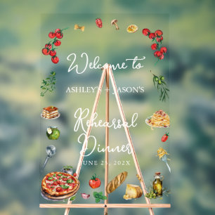 That's amore Rehearsal Dinner welcome sign