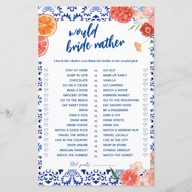 Thats amore shower would rather bride game card (Front)