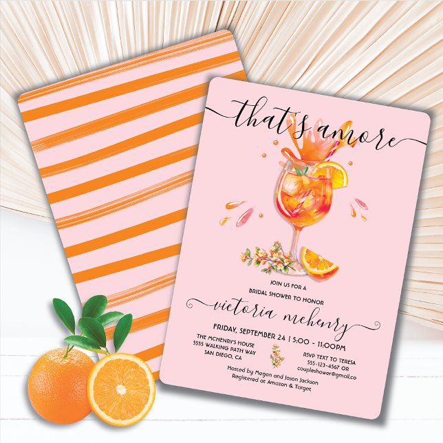 That's Amore Spritz Bridal Shower Invitation (Creator Uploaded)