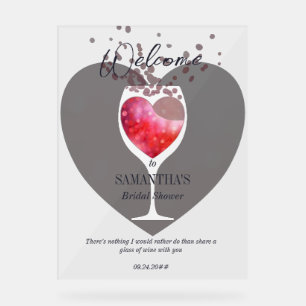 Thats Amore Vino Before Vows Winery Bridal Shower Acrylic Sign