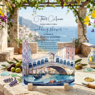 That's Amore Watercolor Venice Wedding Shower Acrylic Invitations