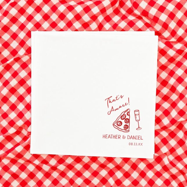 That's Amore Wedding Italy Pizza Party Pizza Bar Napkin (Creator Uploaded)