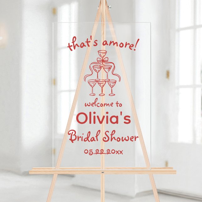 That's Amore Whimsical Bridal Shower Acrylic Sign (Creator Uploaded)