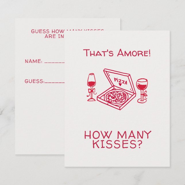 That's Amore Whimsical Hand Drawn Bridal Shower Enclosure Card (Front/Back)