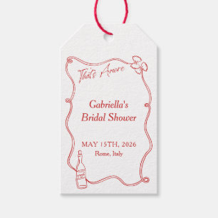 That's Amore Whimsical Hand Drawn Chic Italian Red Gift Tags