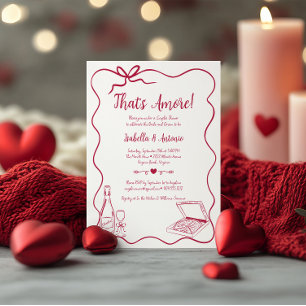 That's Amore Whimsical Hand Drawn Couples Shower  Invitation