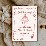 That's Amore Whimsical Hand Drawn Wedding Save The Date<br><div class="desc">Set the tone for your wedding with this whimsical hand-drawn save the date photo card! Featuring delicate, artistic details and a personalised photo, this design beautifully blends creativity and charm. The soft, elegant typography enhances the romantic theme, while the customisable details ensure it aligns perfectly with your special day. Ideal...</div>