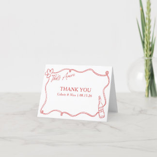 That's Amore Whimsical Hand Drawn Wedding Thank You Card